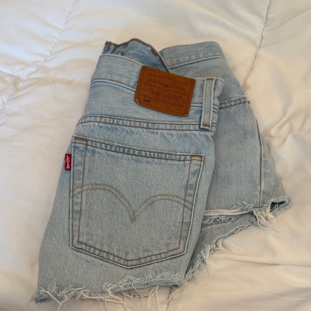 Levi's Sky Blue Denim Cutoff Shorts